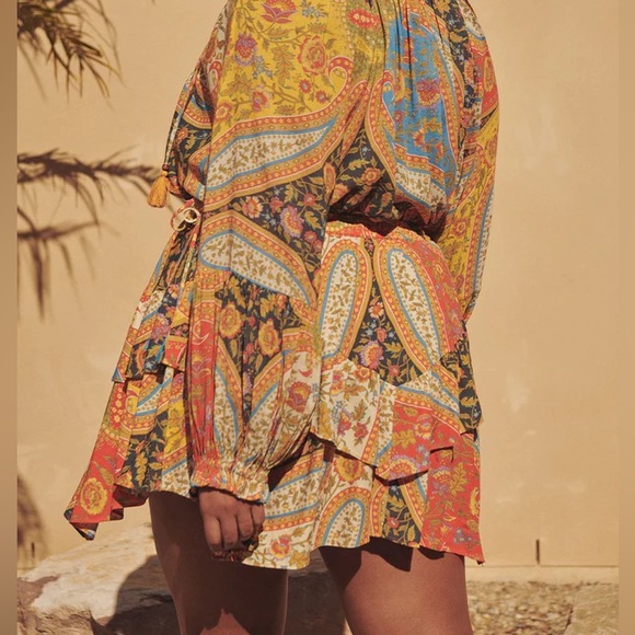 EUC Spell & the Gypsy Collective Kaleidoscope Belladonna Handkerchief Mini Skirt - Picture 3 of 15